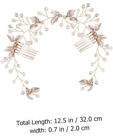 Angoily Bride Hair Braiding Hair Comb Pearl Headpiece for Wedding Gold Hair Comb Floral Hair Clips Bridal Hair Pin Rhinestone Hair Clip Bridesmaid Twist Flower Alloy Material - Buy Online on GoSupps.com