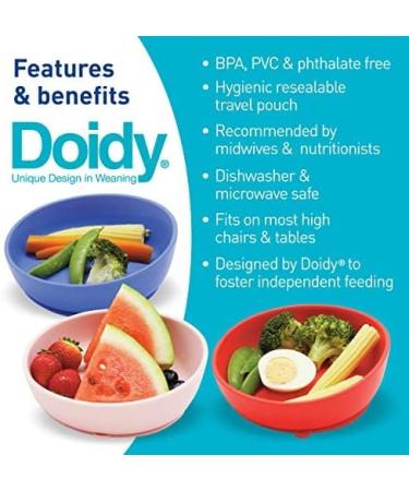 Doidy Cup and Bowl Set - Slanted Design Sippy Cup and Suction Bowl for Babies and Toddlers (Red) - Buy Online on GoSupps.com