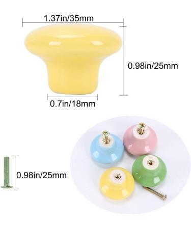 Mayula 10pcs Colorful Ceramic Door Buttons for Children's Room | Cabinet Knobs with Screws - Blue Green Pink Ivory Purple & White - Buy Online on GoSupps.com