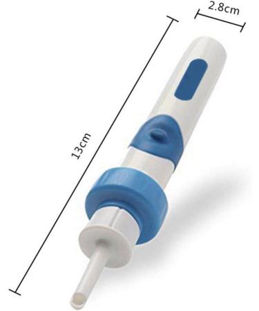 Cordless Safe Vacuum Ear Wax Remover | Painless & Vibration-Free | Spiral Ear-Cleaning Device | Blue - Buy Online on GoSupps.com