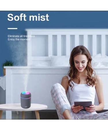 Portable Mini Car Humidifier 300ml with Night Light - Grey Essential Oil Diffuser - Buy Online on GoSupps.com