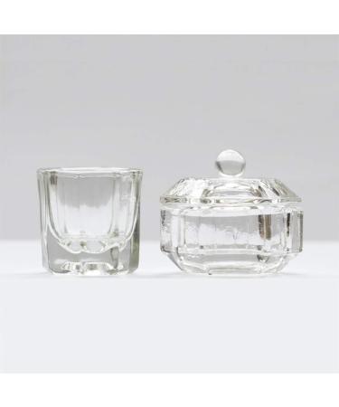 Solustre 2-Piece Dappen Dish Set - Glass Crystal Shell Nail Art Tools for Acrylic Liquid & Powder Manicure Care - Buy Online on GoSupps.com