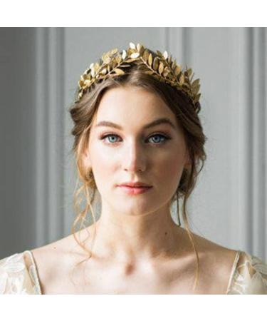 Jakawin Gold Leaf Wedding Crown & Tiara for Women - HB009 (Gold) - Buy Online on GoSupps.com