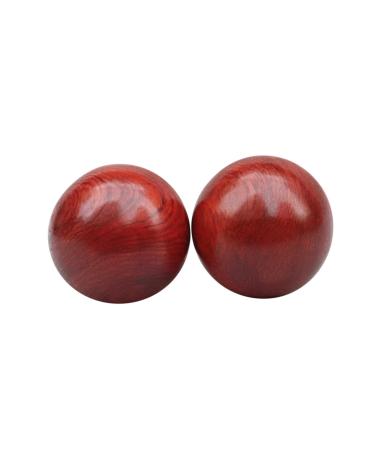 BUIFULSIC 2st massage device made of wood rolling hand round balls to strengthen the wrist hand massage ball made of wood massage roller round tool red with the ball fitness bamboo moon 5cmx5cm red