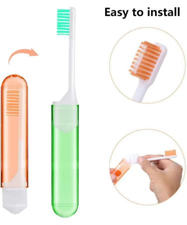 Shop Jiakalamo 4-Piece Travel Toothbrush Kit - Foldable Soft Bristles & Comb - Perfect for Adults & Kids - Camping & Hiking Essentials - Pink Orange Blue Green Colors - Buy Online on GoSupps.com