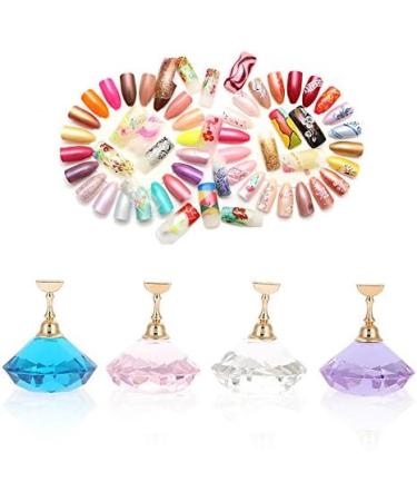 Sonew Nail Holder Nail Art Display Stand Crystal Alloy Nail Tips Stand Holders Magnetic Manicure Nails Salon Tool 3 Colors(Purple) - Buy Online on GoSupps.com