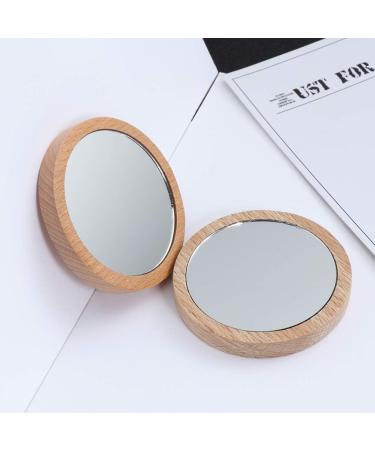 Solustre 3PCs Handheld Wood Makeup Mirror Set - Mini Cosmetic Mirrors for Girls & Women | Ideal for Home & Outdoor Use - Buy Online on GoSupps.com