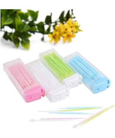 50pcs Portable Double Head Tooth Picks - Plastic Interdental Brushes for Oral Care in Random Colors | International Shipping Available - Buy Online on GoSupps.com