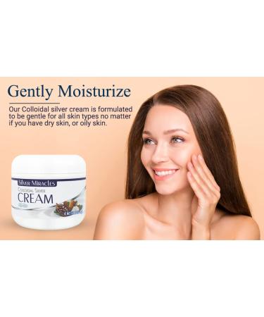 Silver Miracles Colloidal Silver Cream 4oz | Skin Healing, Moisturizing, Handmade in USA | 99.999% Pure Silver | Scent & Dye Free - Buy Online on GoSupps.com