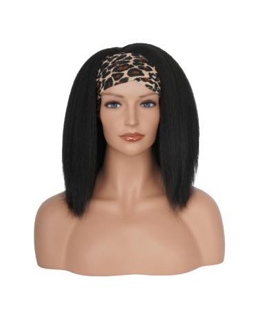 Aminow Kinky Straight Headband Wig - Soft & Natural Human Hair Look - Glueless Long Black Italian Yaki Half Wig 14 for Black Women - Buy Online on GoSupps.com