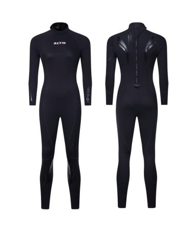 ZCCO Wetsuit 3mm Neoprene Wet Suit Full Body Long Sleeve Back Zip Diving Suit Thermal Suit for Water Sports Kayakboarding Surfing Snorkeling Scuba Diving Swimming women's black Medium