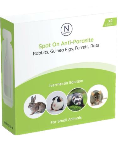 Naqua 2 x VET STRENGTH - Anti-Parasite Spot On Pipettes. Treatment for Rabbits Ferrets Guinea Pigs Rats & Chinchilla. Kills fleas lice mange mites - Buy Online on GoSupps.com