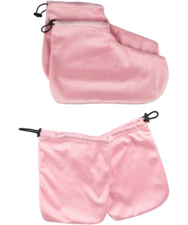 FRCOLOR 2 Pairs Paraffin Wax Hand and Foot Cover Paraffin Bath Mittens and Booties for Therabath Wax Treatment Paraffin Wax Pink - Buy Online on GoSupps.com
