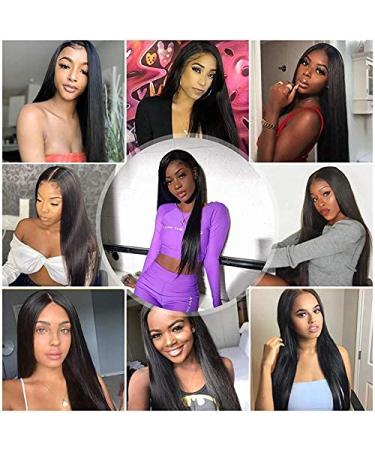 Lace Front Human Hair Wig - Straight Brazilian Virgin Hair, 150% Density, Pre-Plucked with Baby Hair - Natural Color, 30inch - Buy Online on GoSupps.com