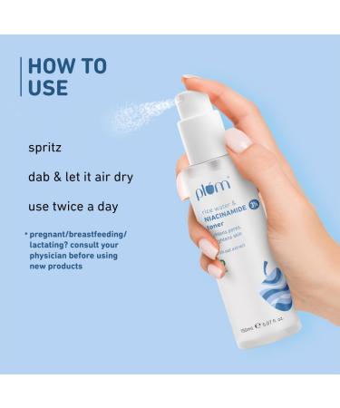 Plum 3% Niacinamide Toner with Rice Water | Vitamin B3 with Japanese Fermented Rice Water | For Clear Blemish-Free Bright & Hydrated Skin | Refines & Tightens Pores | Fragrance-Free | all skin types - Buy Online on GoSupps.com