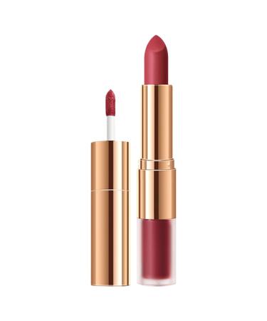 hhseyewell Profusion Skin Double Ended Velvet Lipstick Moisturizing And Not Easy To Fade Moisturizing Lipstick One Lipstick Two Different Textures One Top Two 3.5ML Lip Stain One Size L