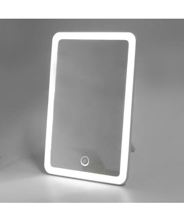 LED Lighted Makeup Mirror Portable Vanity Mirror Stepless Dimming Rotation Touch Switch Rechargeable Mirror Desktop Cosmetic Light Up Mirror for Home Use - Buy Online on GoSupps.com