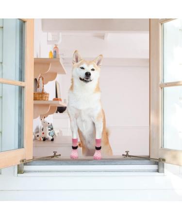 Expawlorian Non-Slip Dog Socks - Soft & Breathable Paw Protection for All Dogs | Adjustable Straps & Traction Control | Pink XS (4 Count) - Buy Online on GoSupps.com