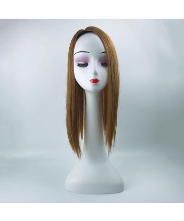 Natural Mixture Snythetic Topper for Women Hair Lossing Right Part Silk Straight Clip in Hairpiece (27# Dark Blonde) - Buy Online on GoSupps.com