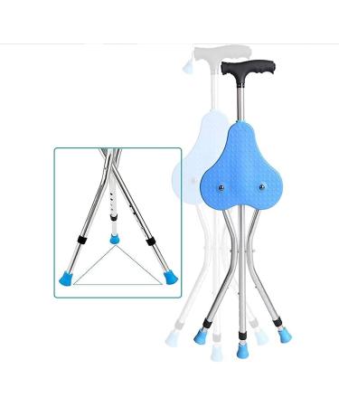 Folding Retractable Crutches Three-Legg Chairs Walking StickLights Canes Lightweight Anti-Skid Hiking Blue 87.5-97.5Cm Climbing Elderly Travelg Everything is fine