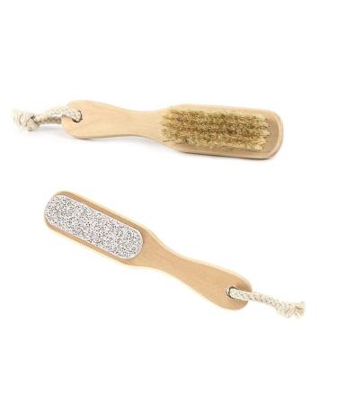 Healifty 2pcs Hair Brush and Foot Scrubber Pedicure Kit with Pumice Stone - Dead Skin Remover and Exfoliator - Buy Online on GoSupps.com