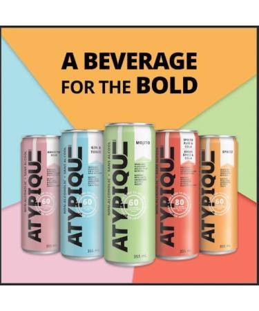 Atypique Non-Alcoholic Low Calories Cocktail Mojito 355 mL 12-Count Mojito 1 Count (Pack of 12) - Buy Online on GoSupps.com