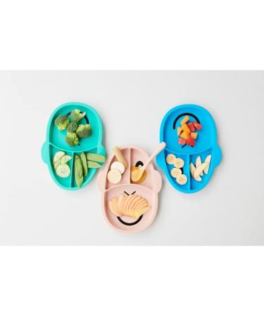 Matchstick Monkey Baby Weaning Section Plate - 3 Split Anti-Slip Silicone Plate for 12+ Months - Dusty Pink - Buy Online on GoSupps.com