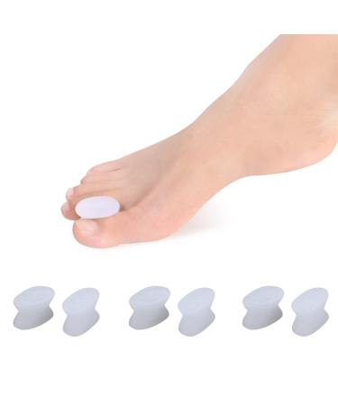 MICPANG Toe Separator Bunion Corrector for Women and Men Bunion Pads Splint for Bunion Pain Relief Gel Silicone Big Toe Cushion - White  3 Pairs