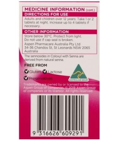 Coloxyl & Senna 30 Tablets - Fast-Acting Constipation Relief - Buy Online on GoSupps.com