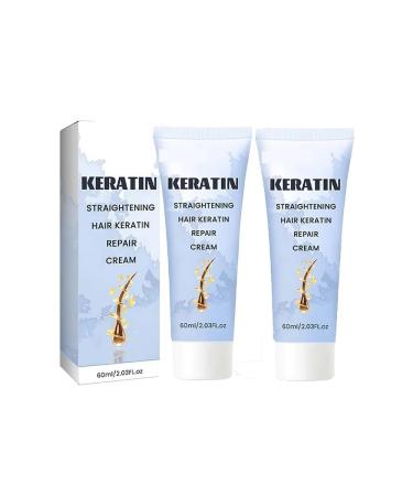 Straightening Hair Keratin Treatment Cream Hair Protein Correcting Straightening Cream Hair Serum for Frizzy (Color : 2Count (Pack of 2))