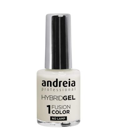 Andreia Professional Hybrid Gel Nail Polish - 2 Steps and No Lamp Required Long Lasting and Easy Removal - Fusion Color H3 White | Shades of Clear