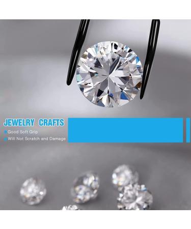 Doumneou 6-Piece Rubber PVC Tweezers Set with Stainless Steel Tips | Ideal for Crafting Hobby & Industrial Use (Black) - International Shipping Available - Buy Online on GoSupps.com