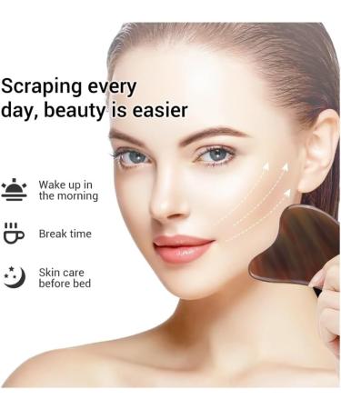 Gua Sha Board & Sandalwood Massage Comb Set | Face Lift Massage Tools for Glowing Skin - Buy Online on GoSupps.com