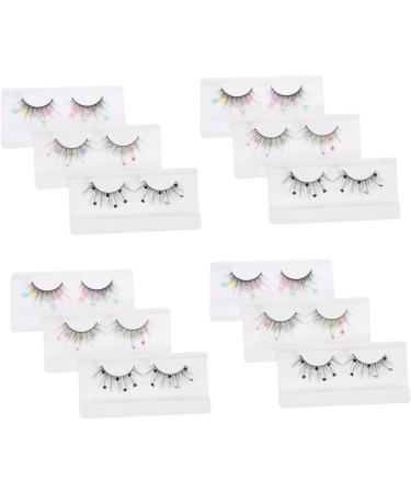 minkissy 12 Pairs Sequin False Eyelashes Natural False Lashes Color Lashes Colored Lashes Pride Outfit Lashes with Color Pride Makeup Colored Eyelashes Miss Cosplay Cosmetic Imitation - Buy Online on GoSupps.com