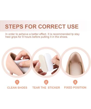 Forbidden Road 4 Pair Heel Pads - Reusable Cushion Inserts for Shoes - Self-Adhesive Shock Absorbing Heel Grips - Men and Women - Beige - Buy Online on GoSupps.com