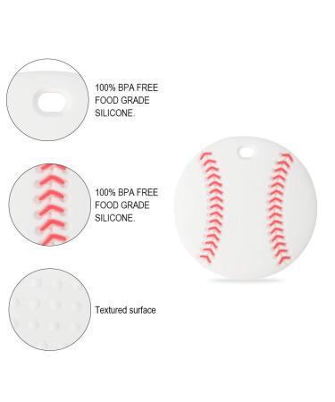 Baby Sport Teething Toy | BPA Free Silicone Teether for Pain Relief | Freezer Safe Teething Egg - Baseball Design - Buy Online on GoSupps.com