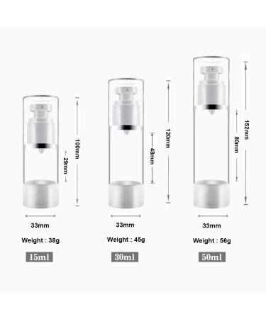 Refillable Airless Pump Bottles - 3x30ml/15ml Travel Size BPA Free TSA Approved Cosmetics & Perfume Sprayers - Buy Online on GoSupps.com