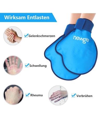 Newgo Cooling Gloves for Chemotherapy - 2 Piece Gel Cold Warm Compress for Wrist Hand & Finger Relief | Ideal for Chemo & Rheumatism - Blue - Buy Online on GoSupps.com