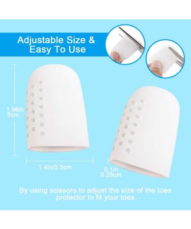 Breathable Silicone Big Toe Caps - 10Pcs Pain Relief for Corns, Blisters, Ingrown Toenails - White - Buy Online on GoSupps.com