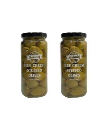 Sanniti Blue Cheese Stuffed Olives 16oz - Drained Weight 10oz (Pack of 2) - Buy Online on GoSupps.com