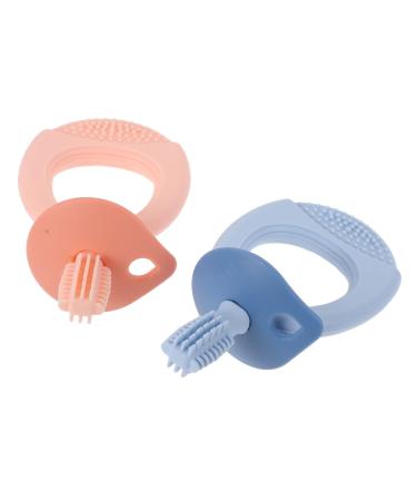 Plafope 2 pieces silicone toothbrush children training toothbrush children toothbrush children mouth toothbrush toddler silicone toothbrush cartoon silicone molicon molicone