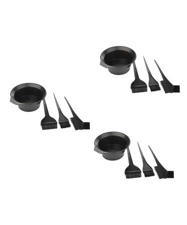 FRCOLOR 12 Sets Hair Dye Bowl Gothic Accessories for Women Reusable Hair Dye Water Ladle Guitar Button Wooden Hairdressing Salon Tool Tool Baking Oil 4-Piece Set