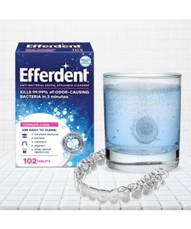Efferdent Denture Cleanser Tablets Complete Clean Cleanser for Retainer and Dental Appliances 44 Count (Pack of 2) 44 Count (Pack of 2) - Buy Online on GoSupps.com