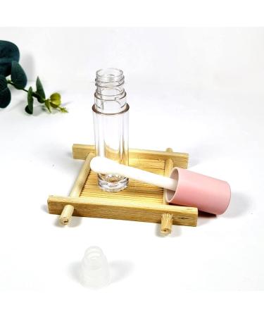 Cosidea 24 pcs 5ml Brush Lip Gloss Tubes - Clear with Pink Caps | Large Cosmetic Packaging Containers - Buy Online on GoSupps.com