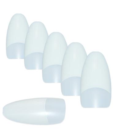 500 artificial nail tips oval natural with adhesive surface in a refill bag
