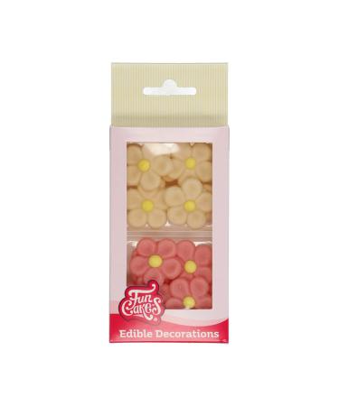 FunCakes Marzipan Decorations Daisies White/Pink Set/12