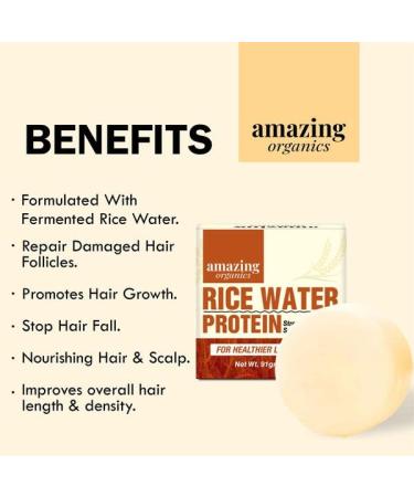 Rice Water Hair Growth Bar - Organic Shampoo Alternative for Nourished Hair | International Shipping - Buy Online on GoSupps.com