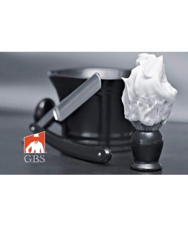 G.B.S Men's Black Ceramic Shaving Soap Bowl/Mug with Knob Handle + 3 oz All-Natural Soap - Professional Barber's Choice for Ultimate Wet Shave | Premium Durable Design - Buy Online on GoSupps.com