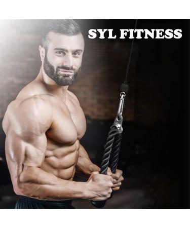 Tricep Rope 27 & 35 Fitness Attachment | Heavy Duty Coated Nylon | Black | Cable Machine Pulldown - Buy Online on GoSupps.com