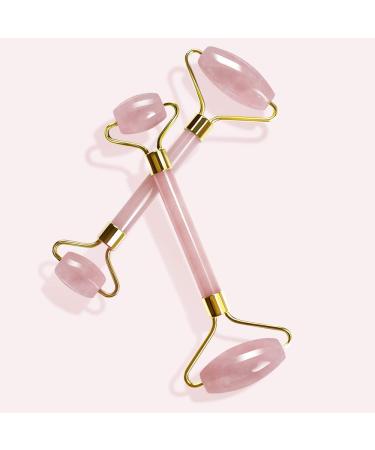 Natural Rose Quartz Face Roller - Anti-Aging Puffiness Relief & Skin Care Massager | Premium Authentic Jade Stone - Buy Online on GoSupps.com